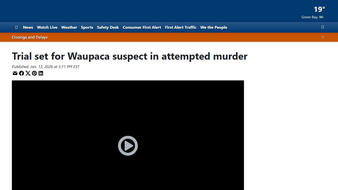 Trial set for Waupaca suspect in attempted murder
